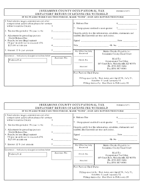 JESSAMINE COUNTY OCCUPATIONAL TAX  Form