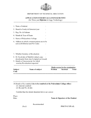 Diploma Revaluation  Form
