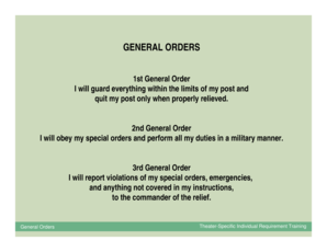 Army General Orders  Form