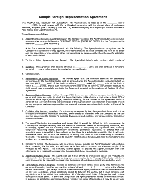 Foreign Representation Agreement  Form