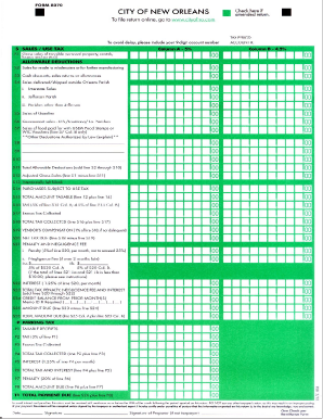 City of New Orleans Form 8070