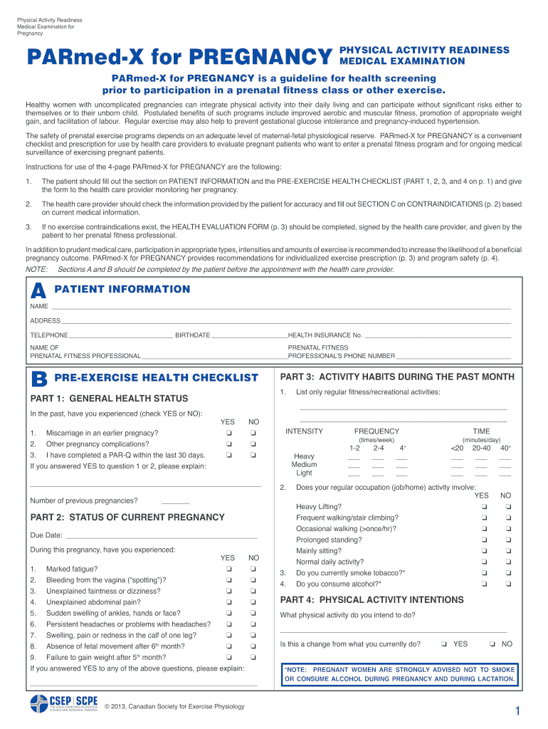Parmed X Pregnancy  Form