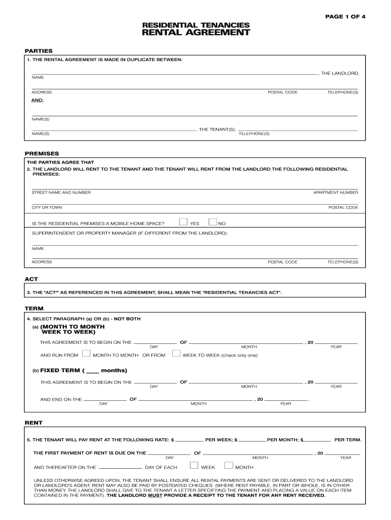 Landlord Tenant Agreement  Form