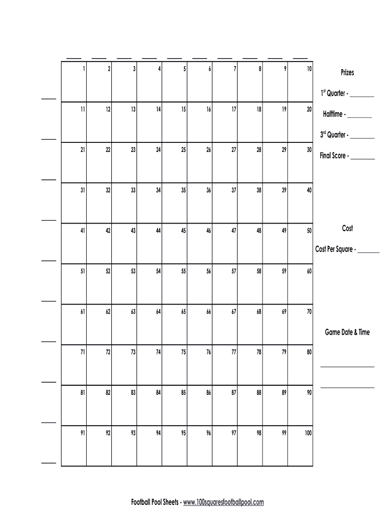 Nfl Weekly Pick Em Master Sheet  Form