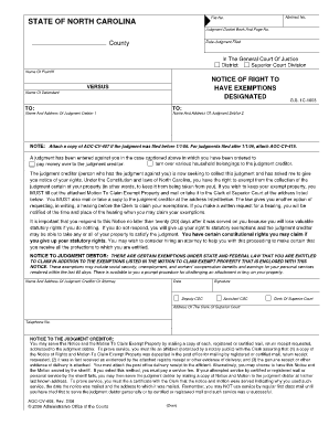 Judgment Docket Book and Page No Nccourts  Form