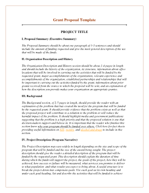 Grant Proposal Template Sample  Form