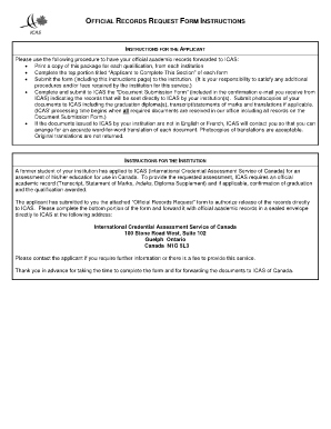 Official Records Request Form International Credential