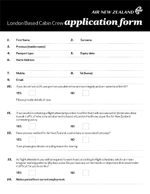 Emirates Cabin Crew Application Form PDF