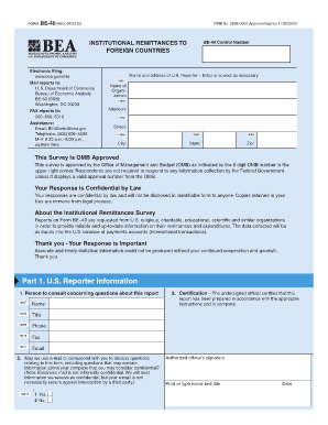 Form BE 40 Bureau of Economic Analysis Bea