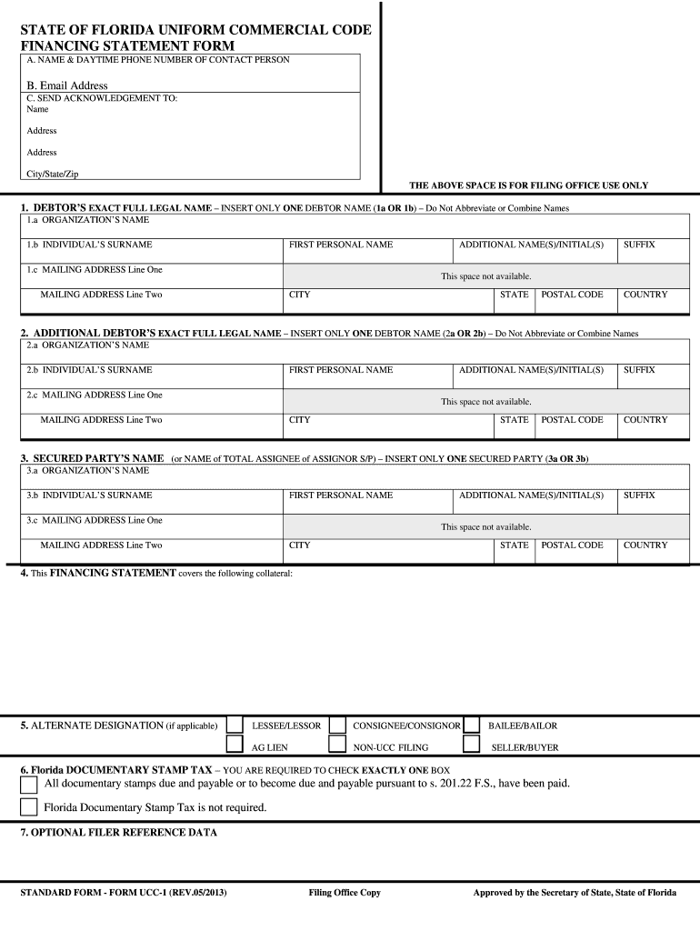  Ucc Printable Form for Florida 2013-2024