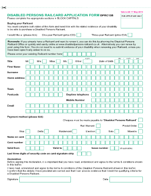 Application Form for Disabled Railcard