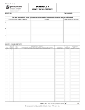 Pa Rev 1509 Schedule F  Form