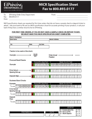 Micr Specification Sheet  Form