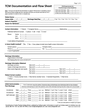 Sample TCM Documentation and Flow Sheet Acponline  Form