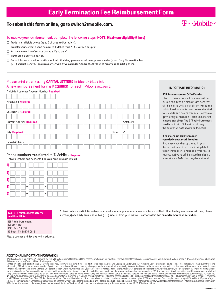 Switch To T Mobile Rebate Form