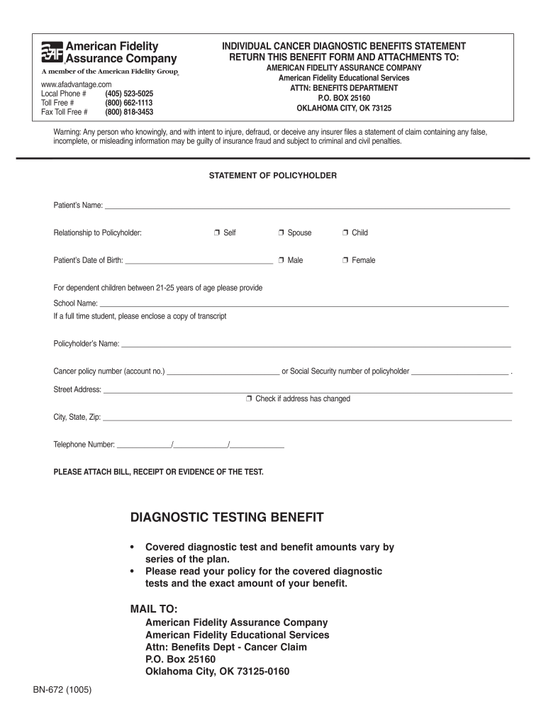 Fidelity Cancer Screening Reimbursement  Form