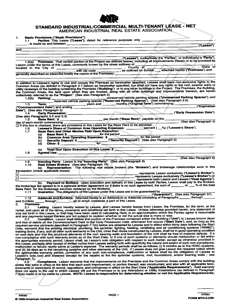 MTN 2 299 SCN  AIR Commercial Real Estate Association  Form