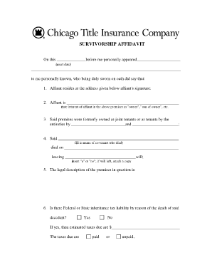 Affidavit of Survivorship  Form