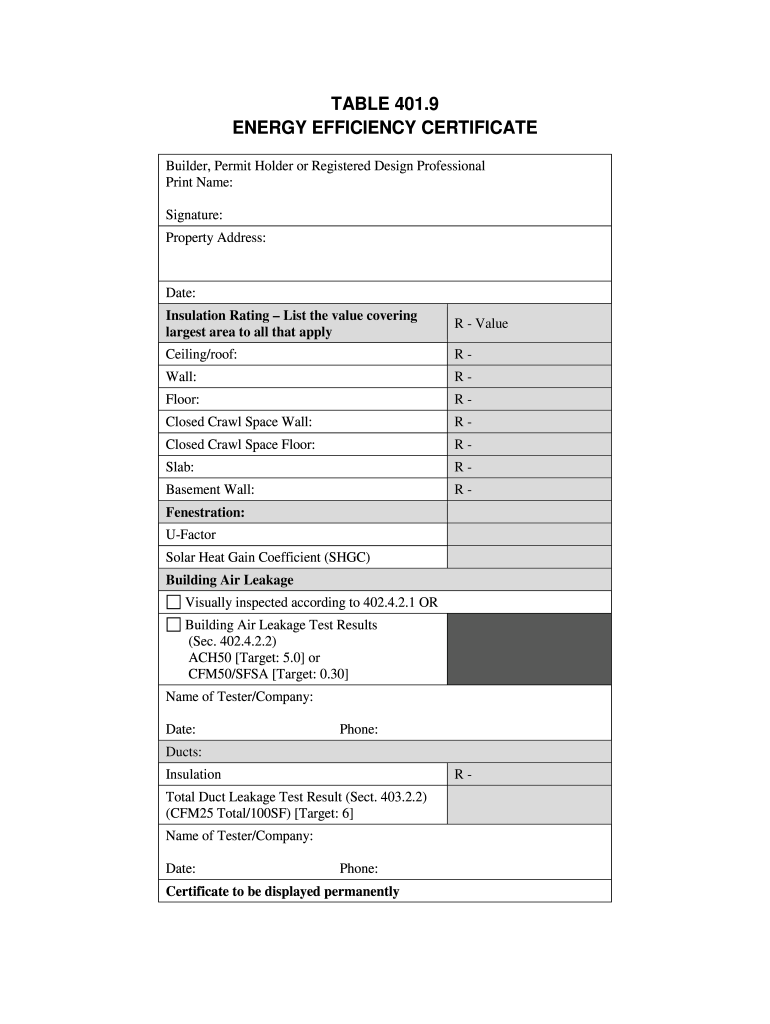 Nc Energy Code Compliance Certificate  Form