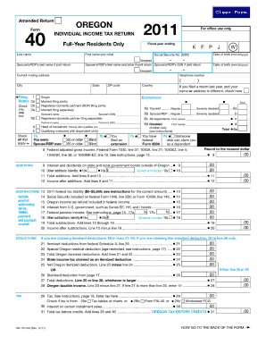 Tax Forms Oregon