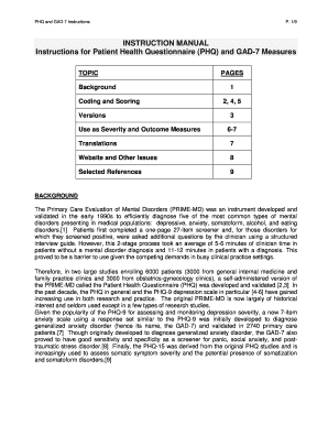 Phq9 and Gad7 Template  Form