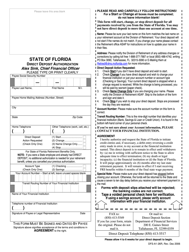  Dfs A1 26r Rev Form Florida 2011