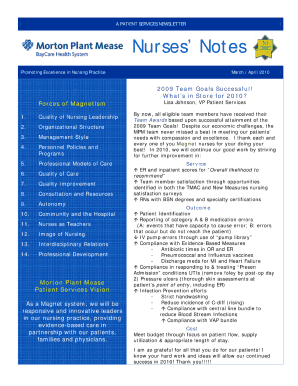 Blank Nurses Notes Form PDF