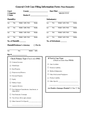 Case Initiation Form