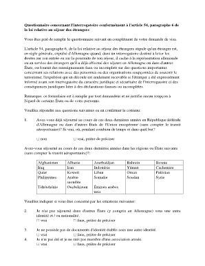 Questionnaire Concernant L&amp;#39;interrogatoire Conform Ment L&amp;#39;article 54