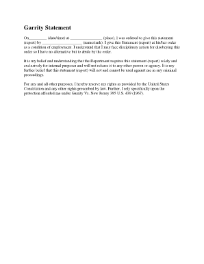 Garrity Warning Sample  Form