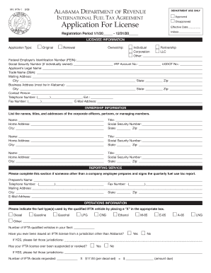  Al Application License  Form 2009