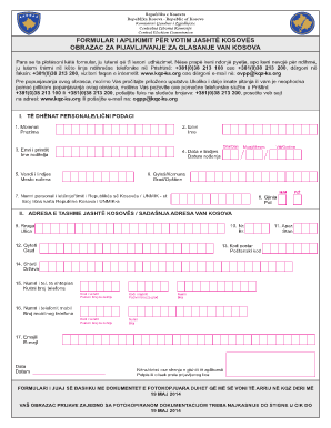 Formulari Per Votim Jasht Kosoves