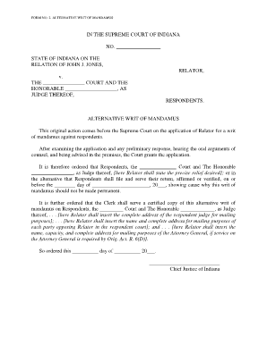 Alternative of Mandamus  Form