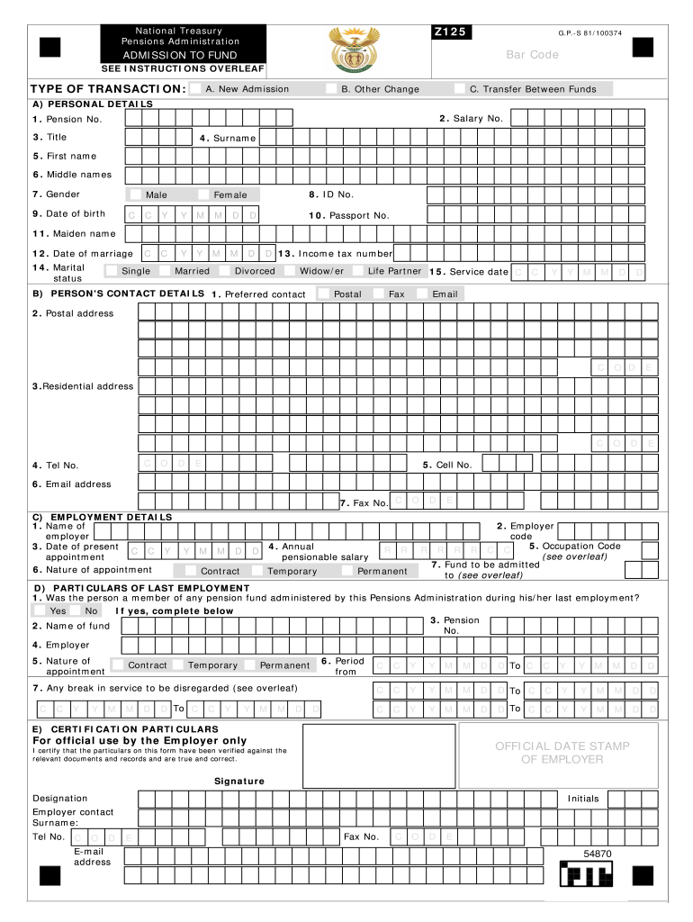 Z125 Form