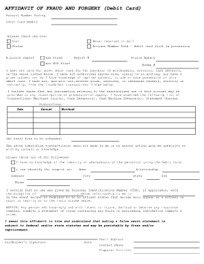 Affidavit of Fraud  Form