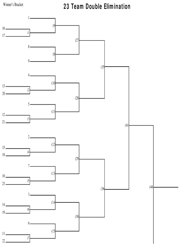 Get and Sign Double Elimination Tournament Brackets 23 Teams  Form