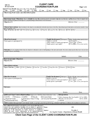 Care Coordination Plan Template  Form