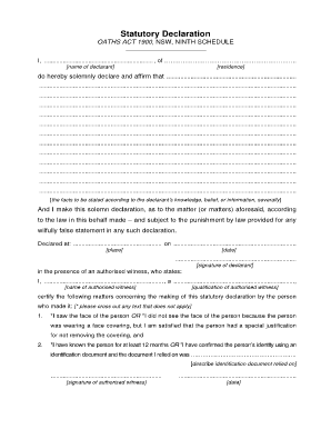  Statutory Declaration Nsw 2012