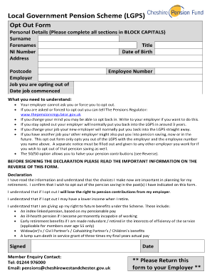 Pension Opt Out Letter Template 2014-2024