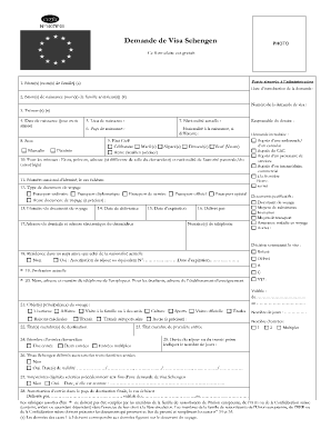 Formulaire Demande De Visa Schengen