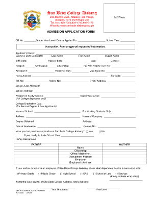 San Beda Recommendation Form