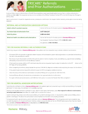 Humana Military Patient Referral Authorization Form