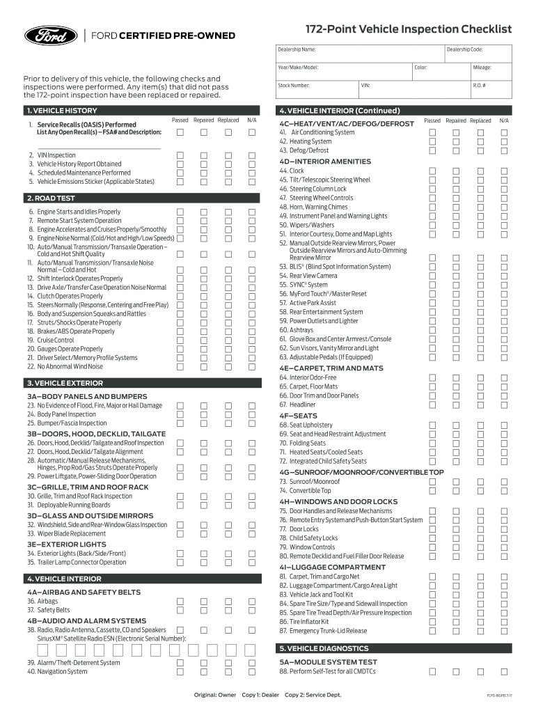 Vehicle Safety Checklist Template from www.signnow.com