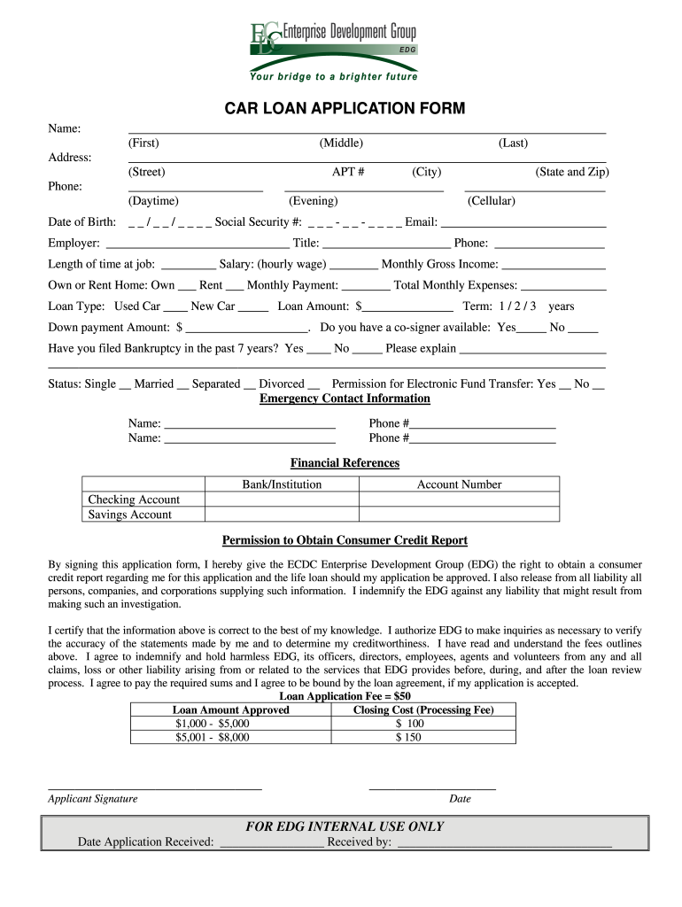 Car Finance Application Form PDF