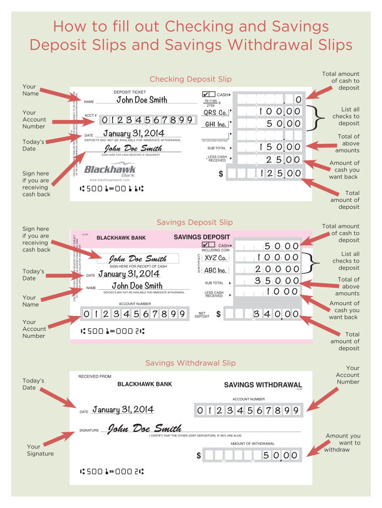 Withdrawal Slip Example  Form