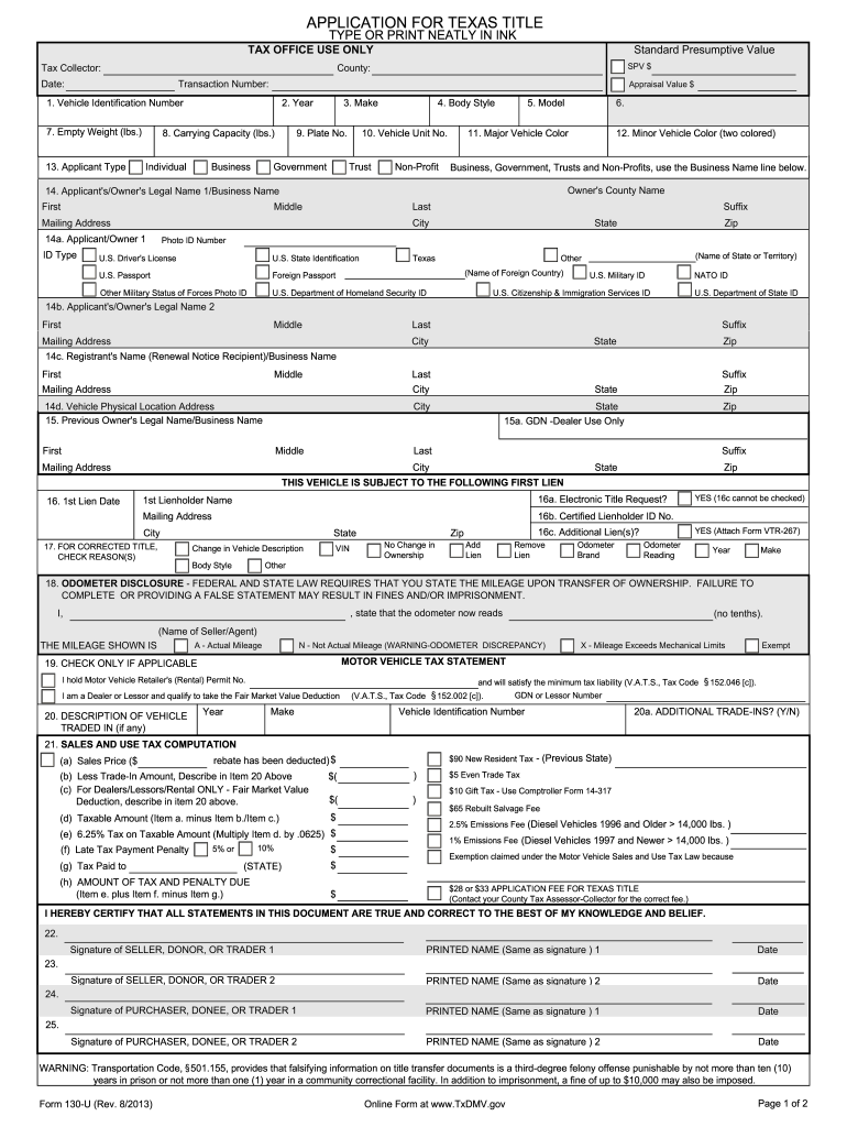 130 U Form