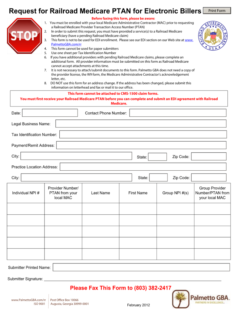 Railroad Medicare  Form