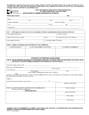 VS 172 Texas Department of State Health Services Dshs State Tx  Form