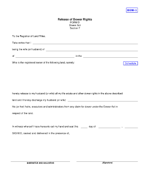 Dower Rights Release Form