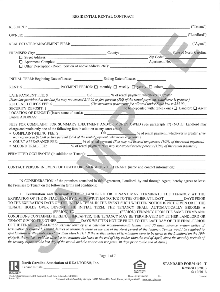 Example NC Lease Agreement  the Bayshore Company  Form